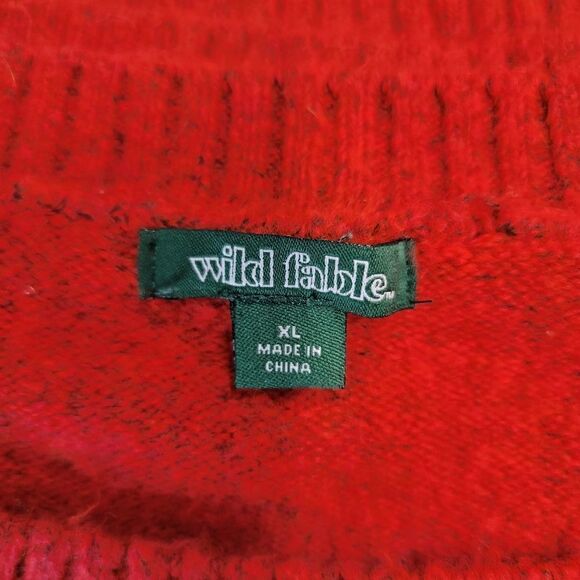 Wild fable cropped puff sleeve sweater red - Picture 9 of 11